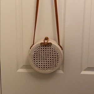 Anthropologie Rattan Circle Bag